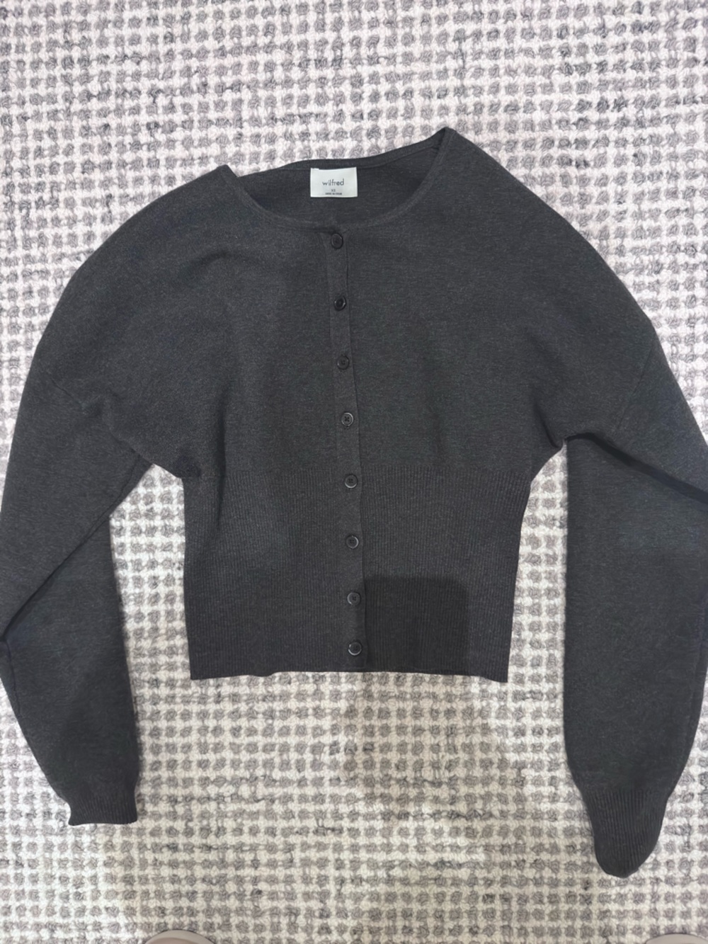 Wilfred Black Cropped Button-Up Cardigan